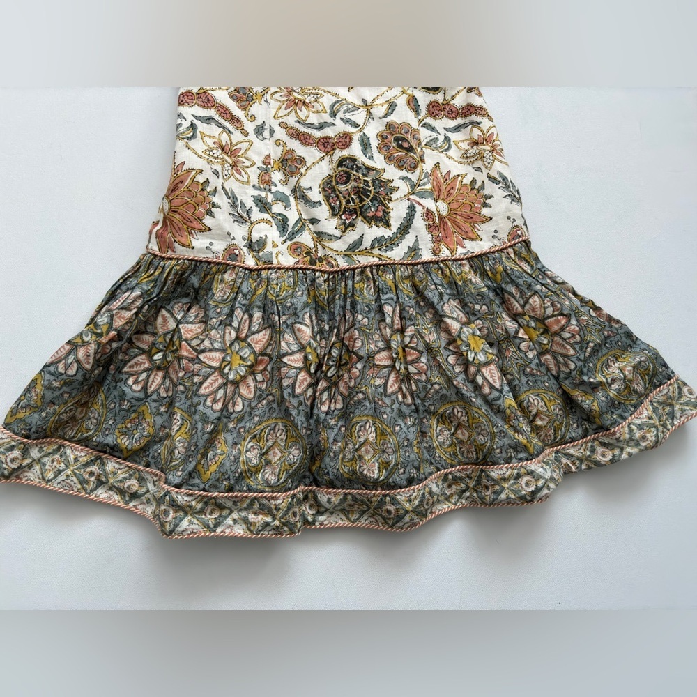 ZIMMERMANN EDIE TIE STRAP MINI DRESS CREAM PAISLEY SZ 1 US 6 - Picture 3 of 12